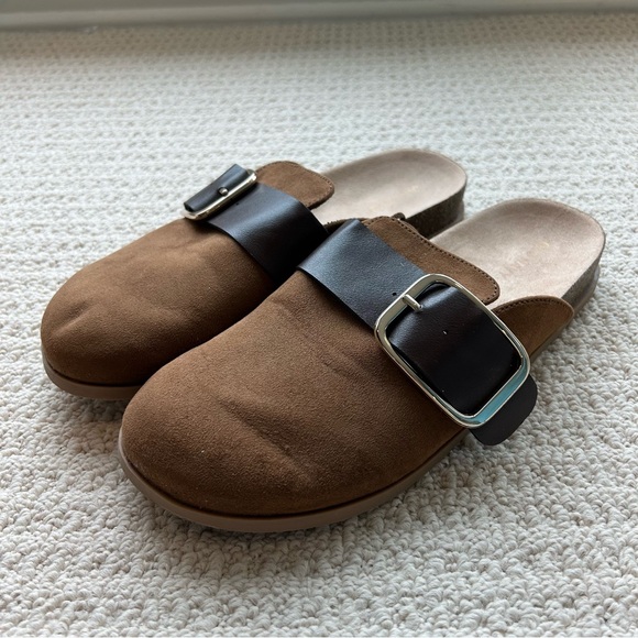 Old Navy Faux Suede Chestnut Clog Shoes Size 8 - Picture 2 of 11